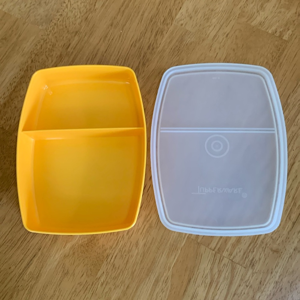 ✋Vintage Tupperware Packette Container 813-4 and Lid 814-4 Divided BTS